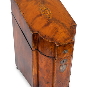 Appraisal: A George III Inlaid Mahogany Knife Box LATE TH CENTURY