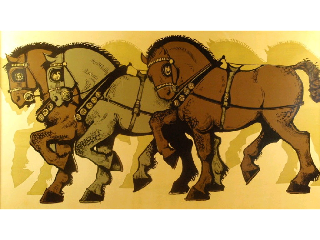 Appraisal: By and After Victoria Gillick 'Horse Frieze II' a coloured