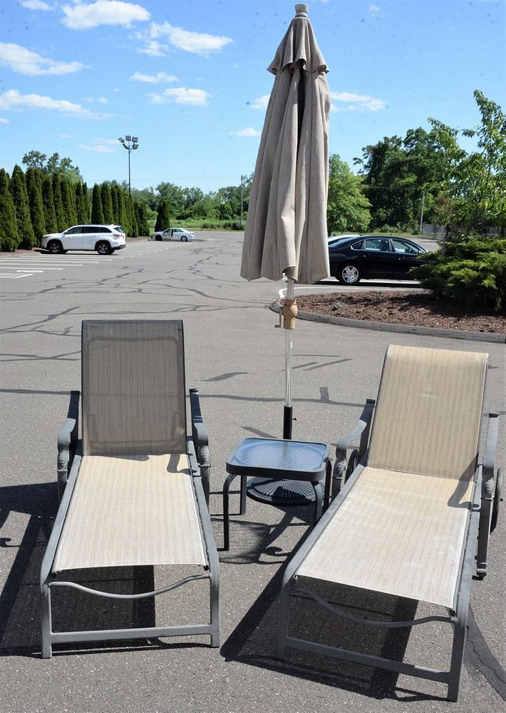 Appraisal: Five Piece Outdoor Set to include a pair of chaises