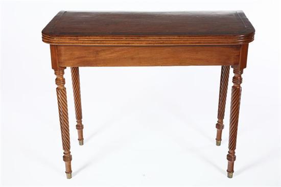 Appraisal: CLASSICAL CARD TABLE American th century mahogany and rosewood Rotating