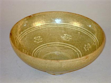 Appraisal: Korean celadon footed bowl Conical form over circular foot white