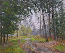 Appraisal: Alexander Alexandrovsky Russian born Road in the Park Oil on