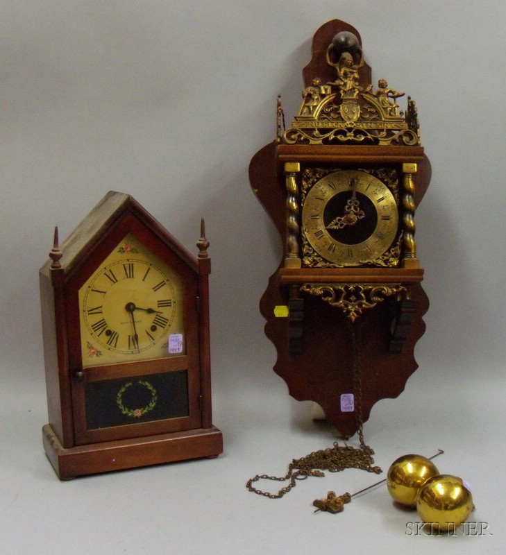 Appraisal: Seth Thomas Steeple Clock and a Dutch-style Wall Clock the