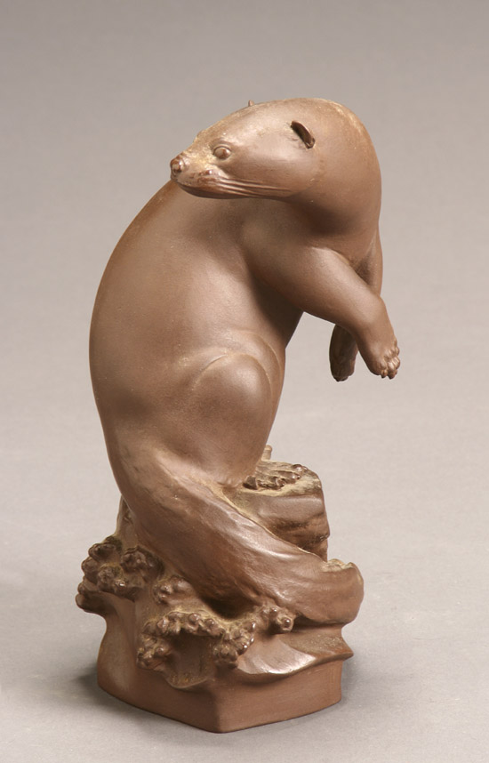 Appraisal: Meissen B ttger Stoneware Figure of an Otter Modeled by