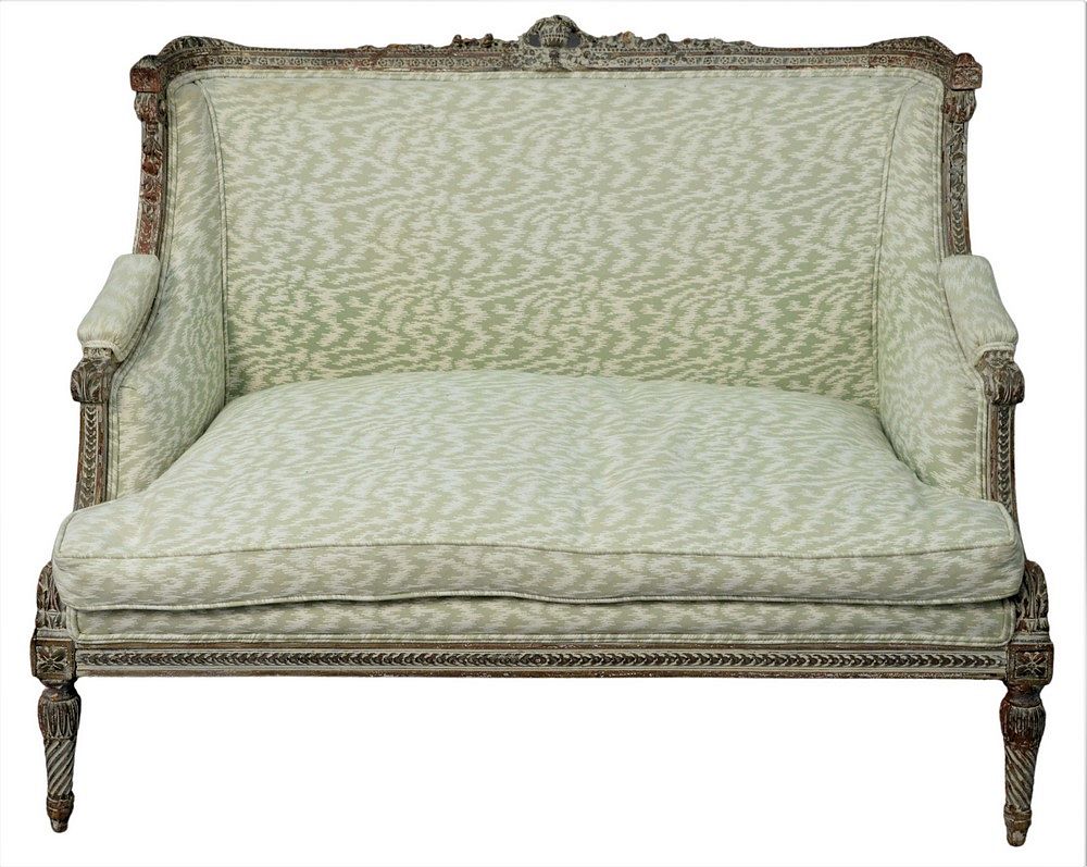 Appraisal: Louis XVI Settee having carved frame height inches length inches