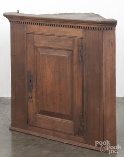 Appraisal: Pennsylvania pine hanging corner cupboard late th c with a