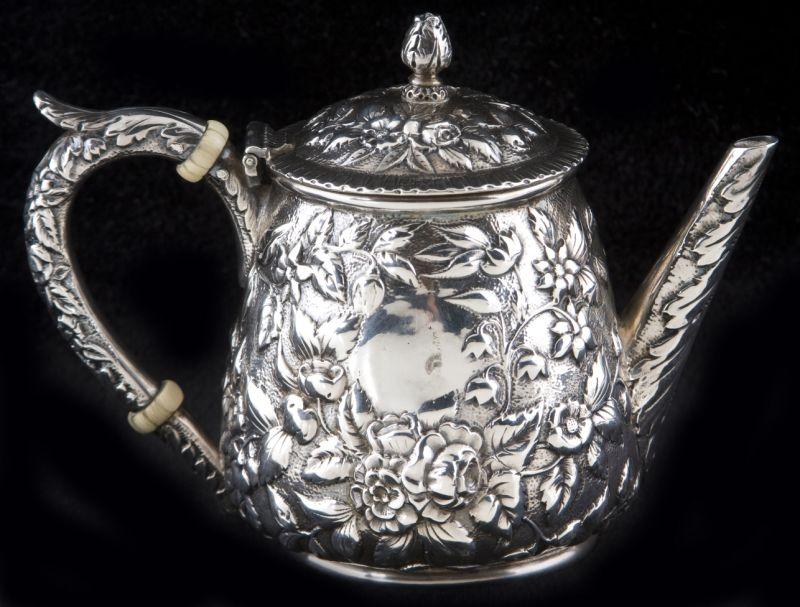 Appraisal: S Kirk Son Coin Silver Jug Cover the gently tapering