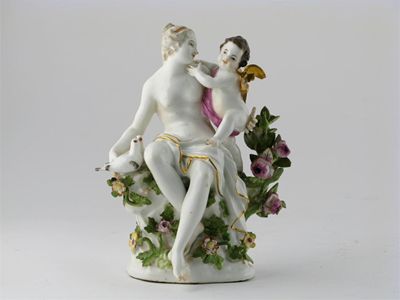 Appraisal: A Meissen model of Venus and Cupid the goddess sitting