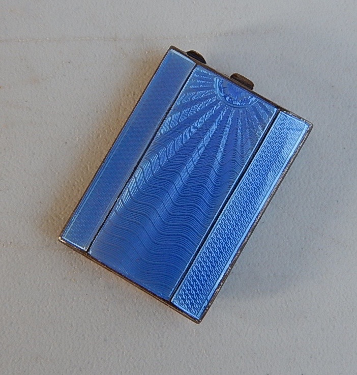 Appraisal: A 's blue enamelled silver card case Birmingham