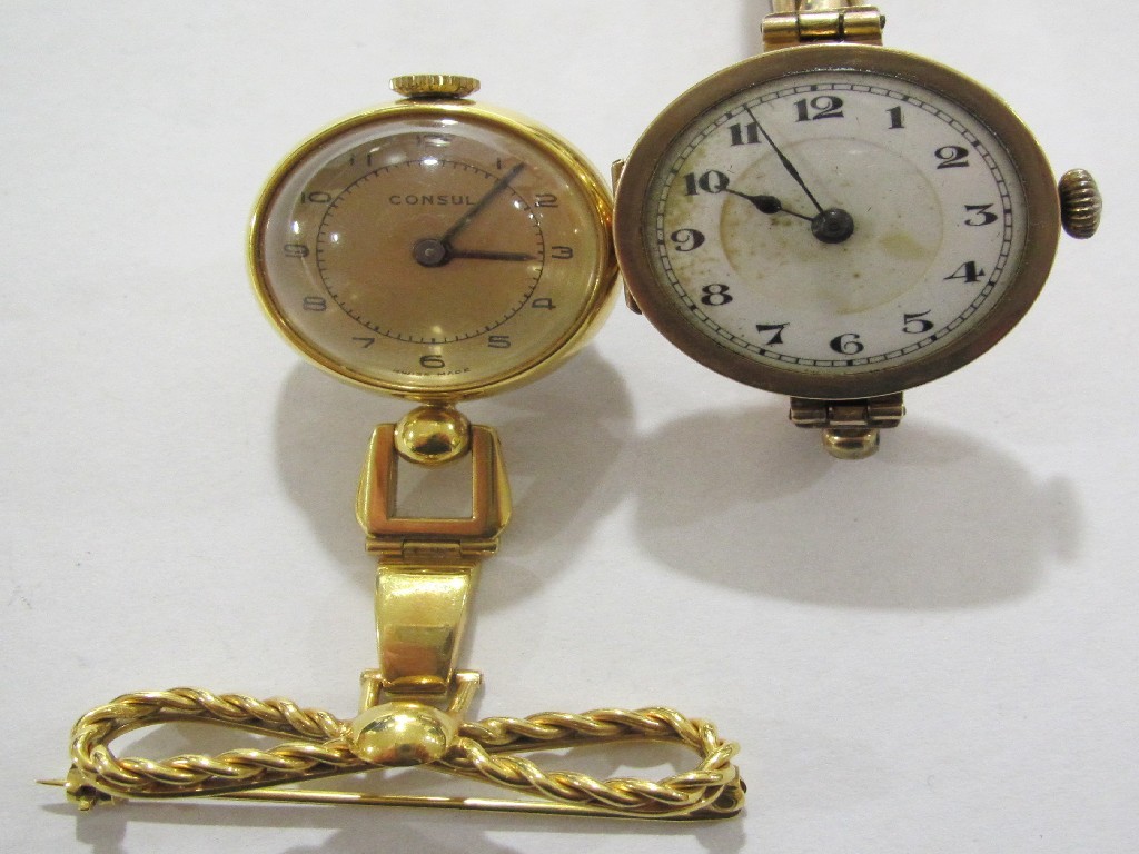 Appraisal: Lot comprising ladies early th century ct gold cased wrist