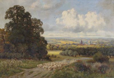 Appraisal: John Bonny fl - Pastoral scene with shepherd and flock