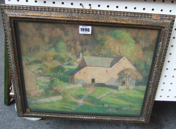 Appraisal: William H Waddington early th century The valley farm oil