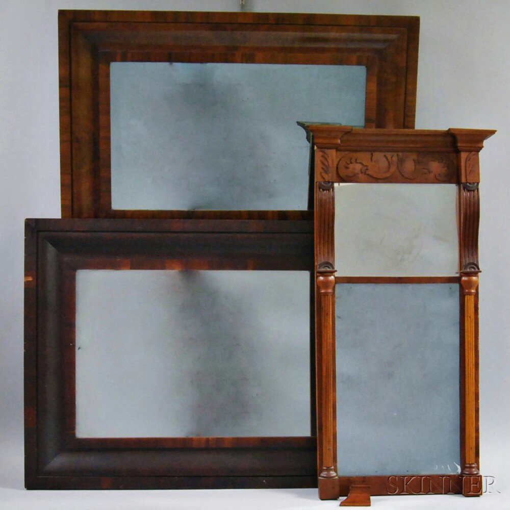 Appraisal: Three Mirrors America th century a Federal mirror with panel