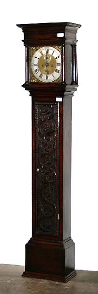 Appraisal: A George III stained oak tall case clock th century