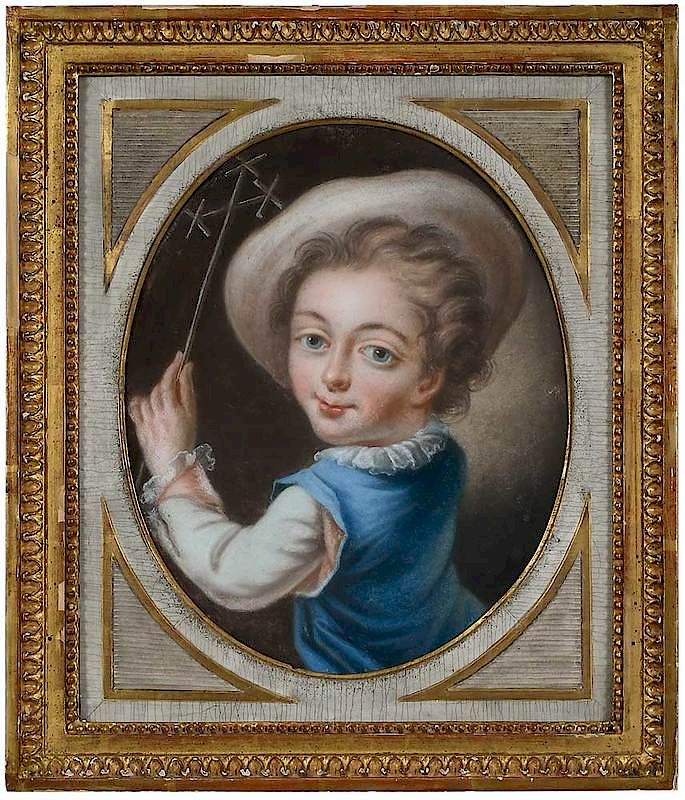 Appraisal: French School th century Boy with Toy unsigned pastel on