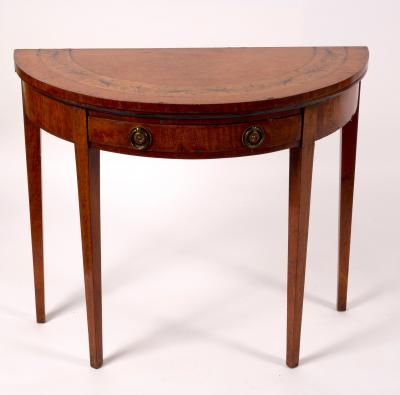 Appraisal: An th Century satinwood card table the top inlaid a