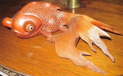 Appraisal: Chinese boxwood 'gold fish' model th century