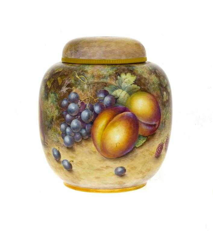 Appraisal: A ROYAL WORCESTER GINGER JAR AND COVER painted by Freeman