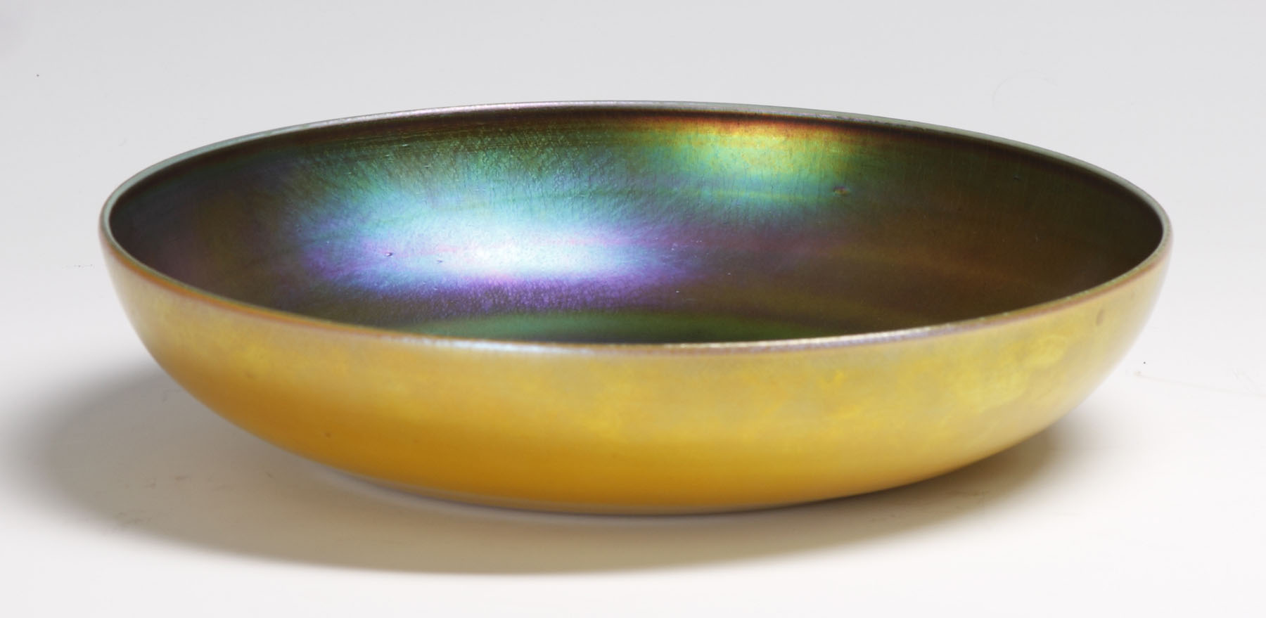 Appraisal: Sgn Louis C Tiffany Deep blue purple iridescent interior gold