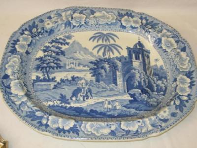 Appraisal: AN ENGLISH POTTERY MEAT PLATE of oval form moulded with