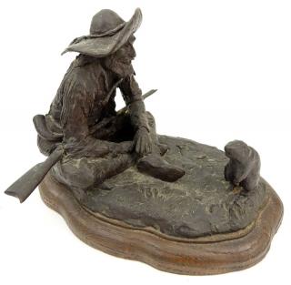 Appraisal: Joe Beeler American - Mountain Man and Beaver Bronze Sculpture