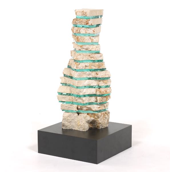 Appraisal: OTTO RIGAN AMERICAN B x x Mixed media sculpture stone