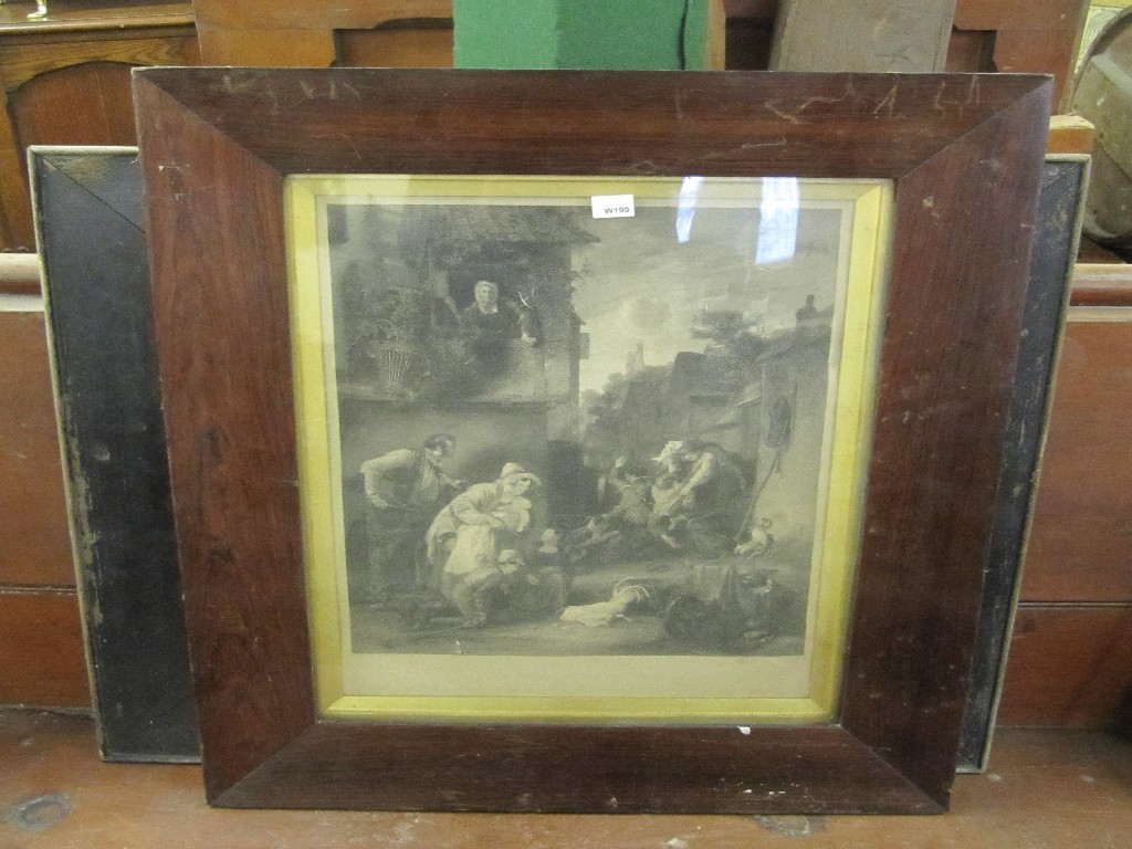 Appraisal: Victorian rosewood framed print and another