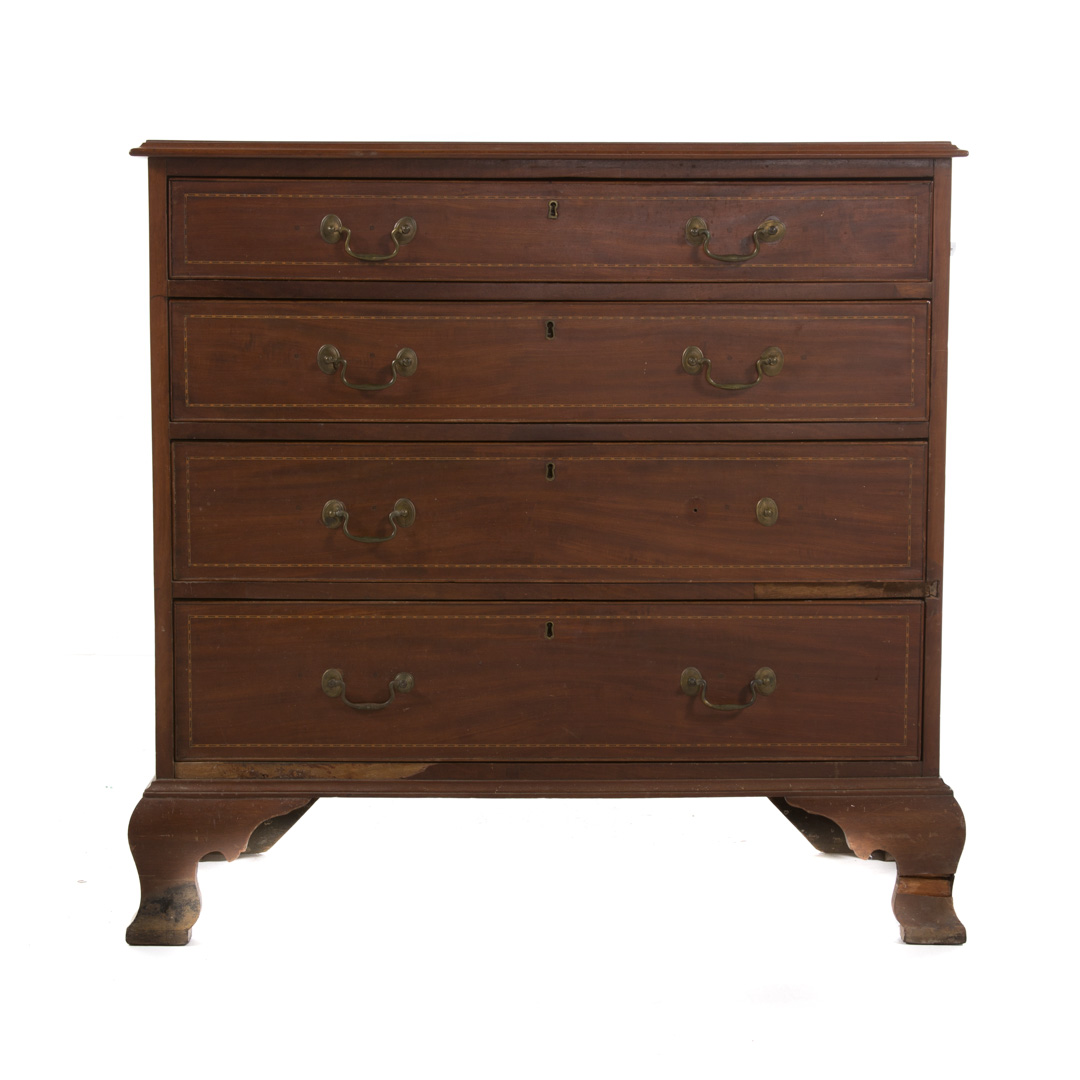 Appraisal: American Chippendale mahogany chest of drawers Maryland circa flat top