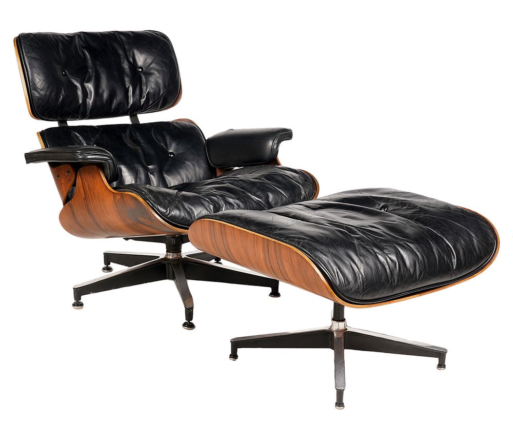 Appraisal: Herman Miller Eames Lounge Chair Ottoman Herman Miller Eames Lounge