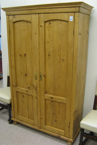 Appraisal: TWO-DOOR PINE WARDROBE Continental th century elements having two full-length