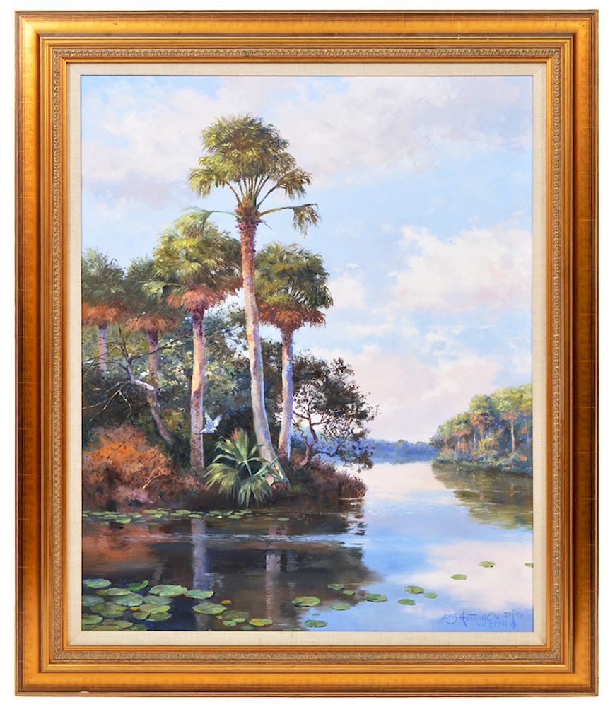 Appraisal: James Hutchinson 'St Lucie River' O C Painting James Frederick