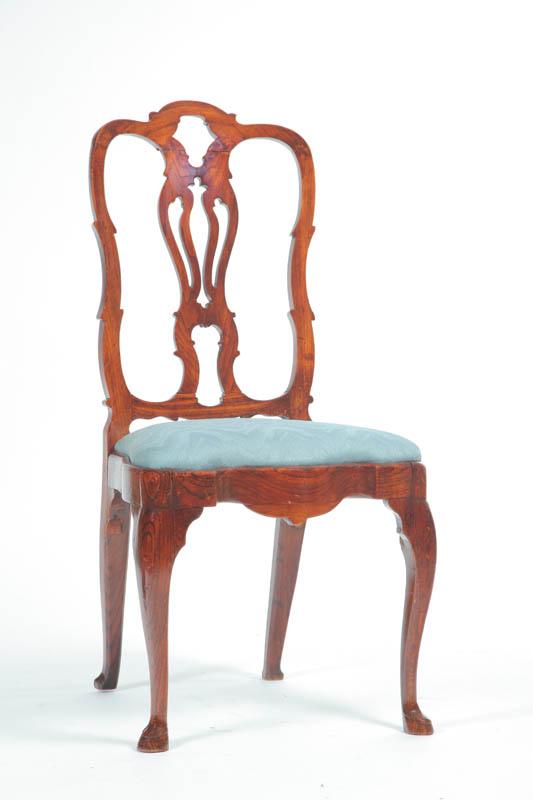 Appraisal: SIDE CHAIR Mahogany with a pierced slat back and shaped