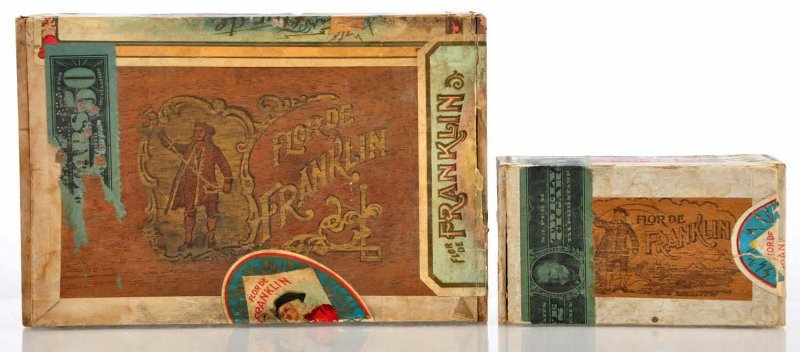 Appraisal: Lot of Flor De Franklin Cigars Description Wood cigar boxes