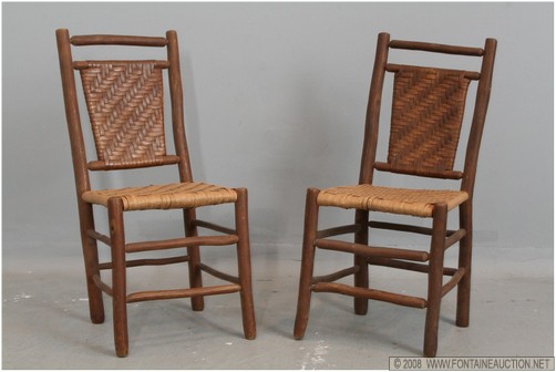 Appraisal: PR BEDFORD HICKORY FURN CO DIN RM CHAIRS W x