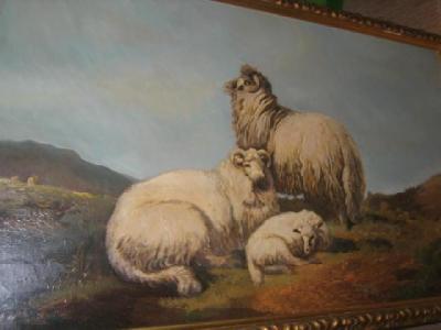 Appraisal: BRITISH SCHOOL Highland Sheep unsigned canvas laid on board late