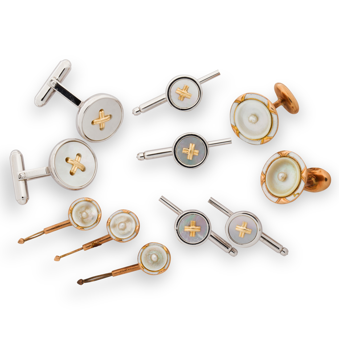 Appraisal: A GROUP OF CUFFLINKS A group of cufflinks including two