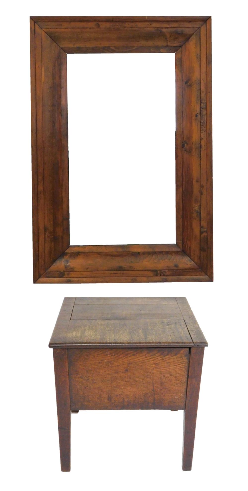 Appraisal: Georgian lift-top commode and later mirror th C commode with