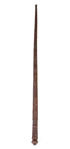 Appraisal: An Indian intricately carved cane length in