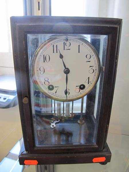 Appraisal: LATE TH CENTURY AMERICAN MERCURY PENDULUM FOUR PANEL MANTEL CLOCK