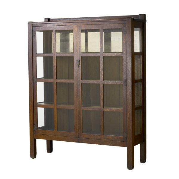 Appraisal: STICKLEY BROTHERS Two-door china cabinet with partially mirrored back x