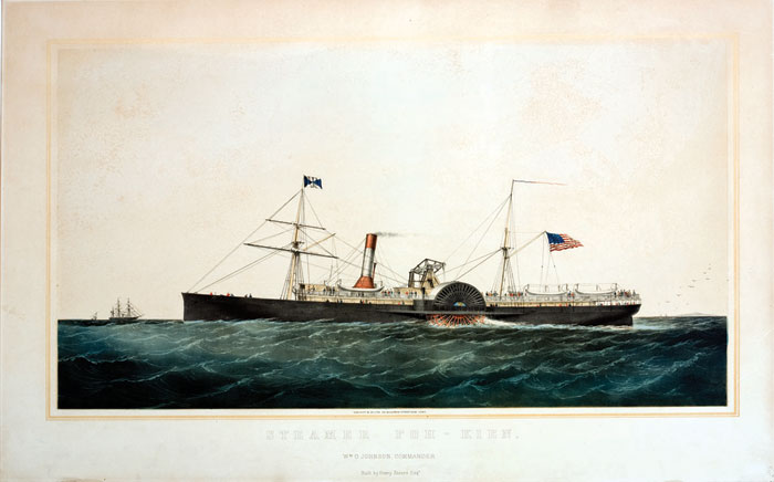 Appraisal: STEAMER FOH - KIEN Large-folio handcolored lithograph Endicott Co Beekman