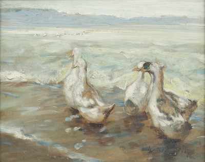 Appraisal: Grace Veronica Kelly American Ohio - Ducks on a beach