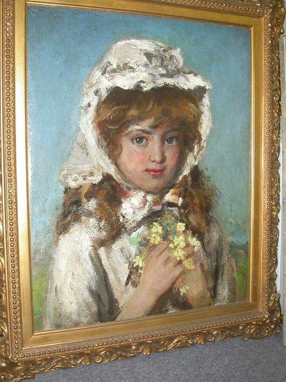 Appraisal: H Gadsby Portrait of a Young Girl in a white