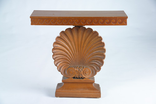 Appraisal: EDWARD WORMLEY DUNBAR Console table with stylized wave pattern across