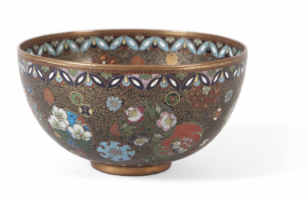 Appraisal: GOOD JAPANESE CLOISONN BOWL MEIJI PERIOD the sides decorated in