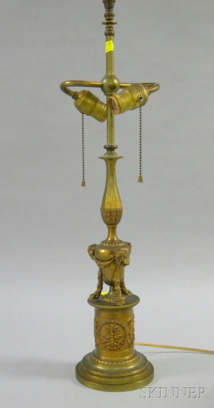 Appraisal: Louis XVI Style Bronze Lamp ht in