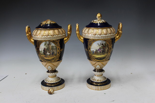 Appraisal: A PAIR OF MID TH CENTURY DRESDEN HELENA WOLFSOHN ROYAL