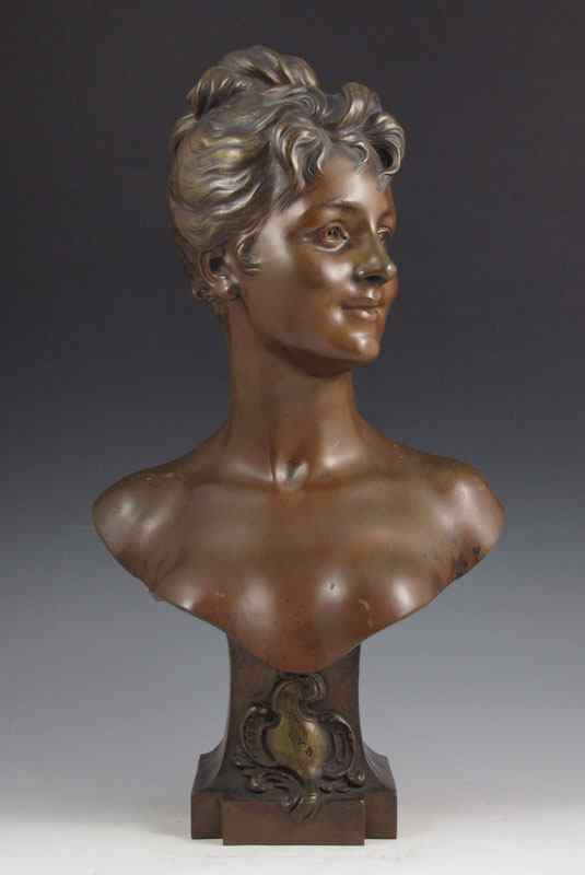 Appraisal: PINEDO Emile French - ''Lys'' bust of a young maiden