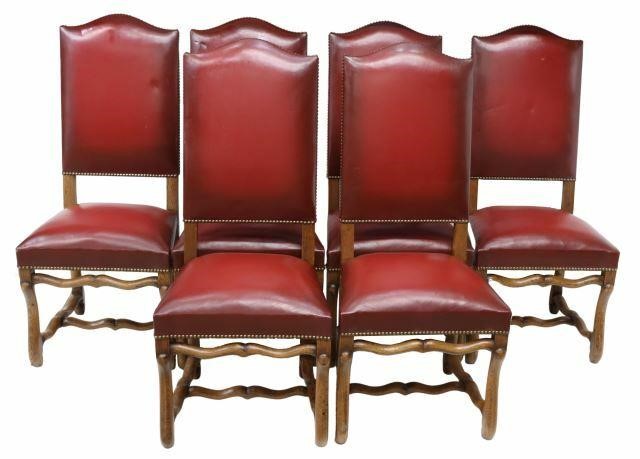 Appraisal: lot of French Louis XIV style upholstered oak chairs late