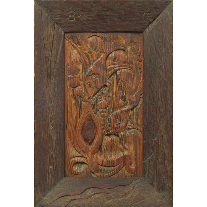 Appraisal: Tud Kempf American b wood carving c carved panel and